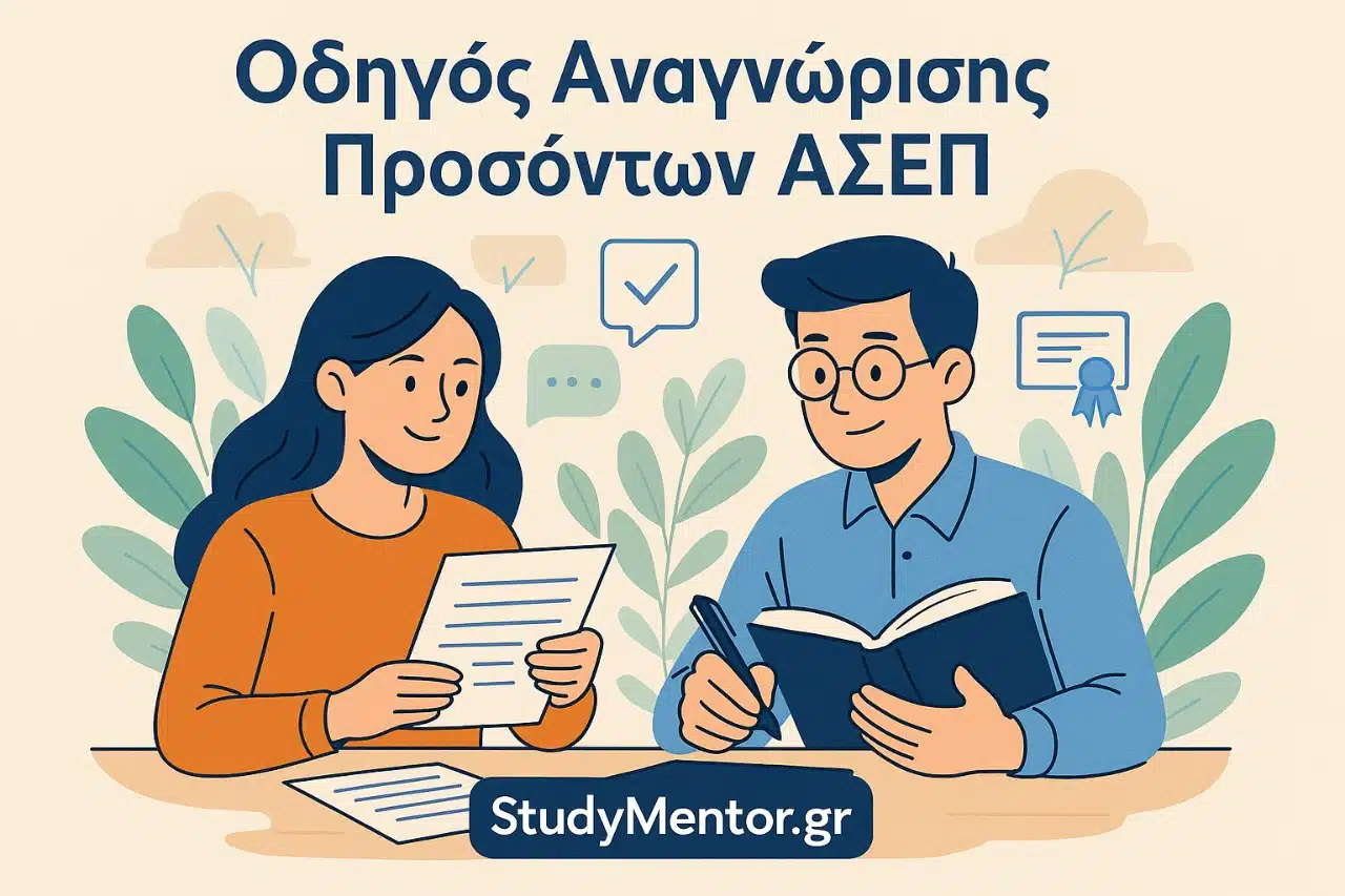 Odigos anagnorisis prosontwn asep